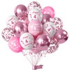 10 Pcs Pink 4th Birthday Balloons 12" Latex Pink and
