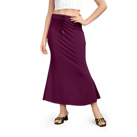 Kipzy - Falda larga de licra para mujer, para playa, salida nocturna, regular, oficina, fiesta, Magenta, 3X-Large