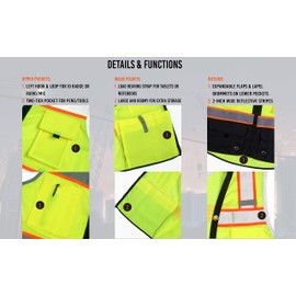 Shine Bright Safety Vest - High Visibility with Reflective Straps and Pockets – Premium, Soft, Durable, and Breathable, Green, Small