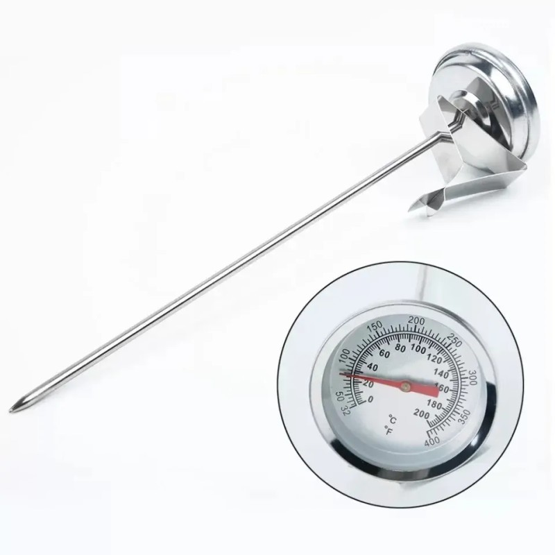 Termómetro 0 A 200°c Acero Inox Con Pinza, Vástago De