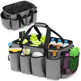 HODRANT HODRANT Extra Gro?er Reinigungs Caddy Organisator, mit Stabilem Pad & Griffen, Reinigungs Aufbewahrungs Tasche fr Reinigungs Produkte,Nur Tasche,Grau