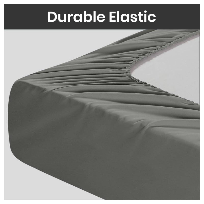 Prime Linens Extra Deep 30Cm Plain Fitted Sheet, Elastic Pocket