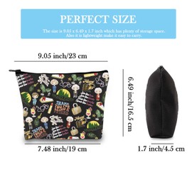 Golden TV Show Inspired Zipper Pouch TV Show Merchandise Gift Best Friend Birthday Gift Makeup Bag for BFF (Golden TV Pattern BLK CA)