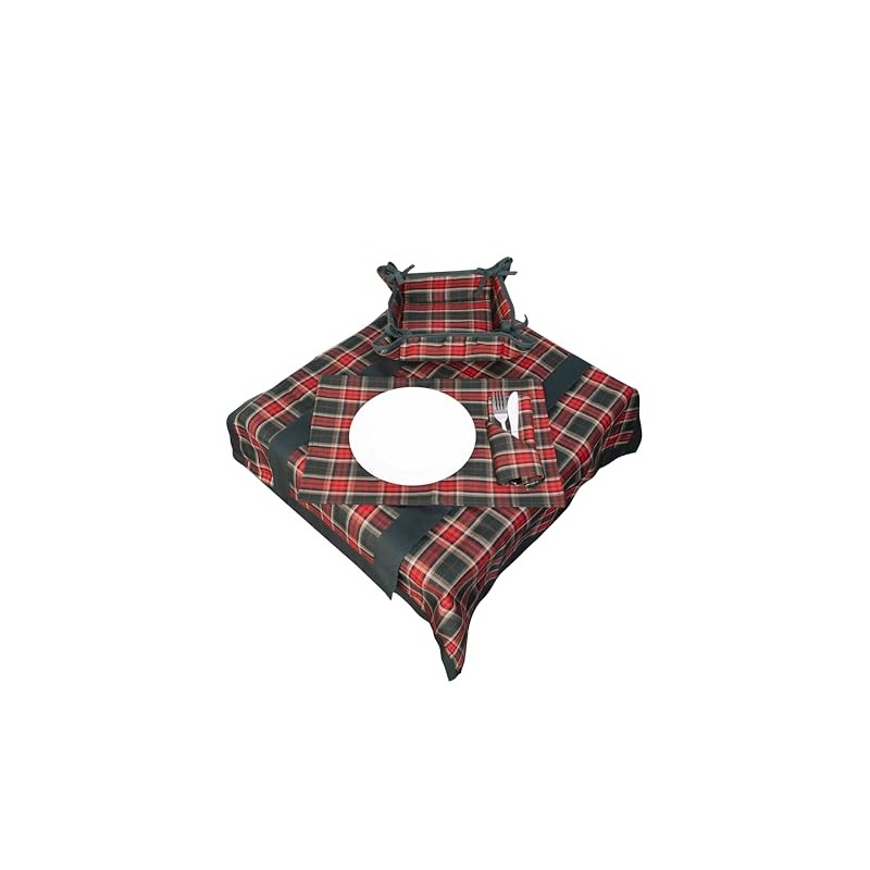 Justina Claire Table Cloth in an Argyll Design. (54x72)