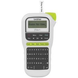 Brother P-Touch, PTH110, Easy Portable Label Maker, Lightweight, QWERTY Keyboard, One-Touch Keys, White, 8" x 4.3" x 2.2"