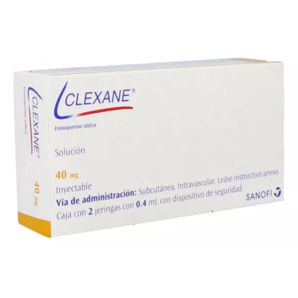 Sanofi Clexane 40 Mg Solución Caja Con 2 Jeringas Con 0.4 Ml - Rx