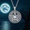 MBSUUH Star Moon and Moonstone Necklace with Oxidized Sterling Silver
