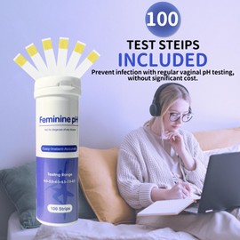 Homcoice Vaginal pH Test Strips (100 Strips) Female pH Test for Monitoring Vaginal Intimate Health and Prevention of Infections, Accurate Acid and Base Balance
