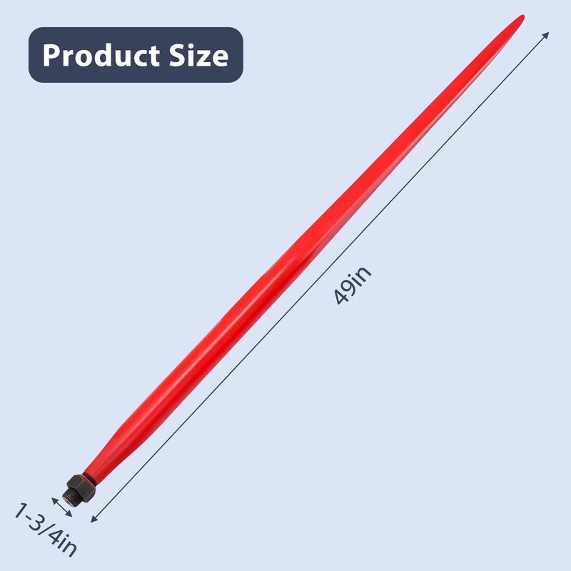 Hay Spear 49" Bale Spear 4000 lbs Capacity, Bale Spike