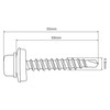SKIR'CO (Pack of 50) Painted Roofing Screws 4.8 x 50