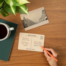 Shenandoah, Iowa, Western View of Sheridan Ave from Elm St (4x6 Birch Wood Postcards, 2-Pack Stationary, Rustic Home Wall Decor)