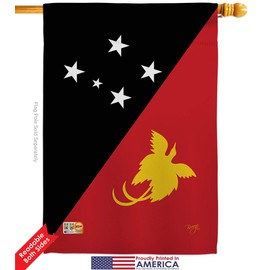 Nationality Papua New Guinea House Flags Pack Regional Nation International World Country Particular Area Support Our Troops Small Decorative Gift Yard Banner Double-Sided Made In USA 28 X 40
