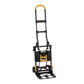 COSCO 12225YGB1E 2-in-1 Folding Hand Truck, 300 lb. Capacity, Multi-Position with Extendable Handle, Black/Yellow