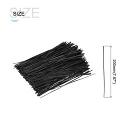 METALLIXITY Metallic Twist Ties (1.8x200mm/0.07"x7.87") 500Pcs, PVC Reusable Cable Cord Ties Fastening - for Home Cable Wire Management Gardening, Black