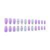 Cute Purple Press on Nails Easter Fake Nails Medium Almond