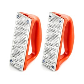 QWORK Mini Rasp Hoof File Equine Hoof Rasp Coarse-Toothed, 2 Pack Removes Excess Hoof Faster Horseshoe File Coarse Tooth with Plastic Handle, for Foals, Goats and Other Small hoofed Animals