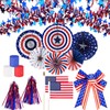 4th of July Bike Decorations Kit Includes Patriotic Tinsel Garlands