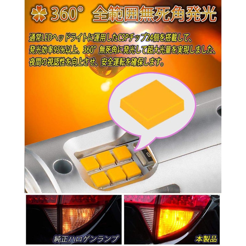 WENLE T20 LED Turn Signal, Amber/Orange, Single, Built-in Canceller, Cooling