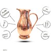 100% Pure Copper Pitcher 70 Ounces | Handmade Hammered Large