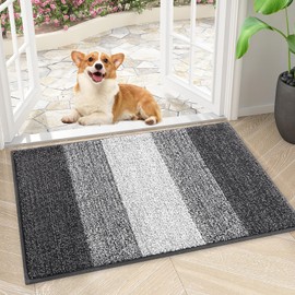 Smiry - Tapete para puerta de perro para patas fangosas, absorbe la humedad y la suciedad, tapete de entrada de perfil bajo con respaldo antideslizante, felpudo de entrada para interiores y exteriores
