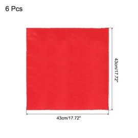 MECCANIXITY 6pcs Cloth Napkins Red Satin Table Napkins Polyester Square Bright Table Napkin Fabric Table Napkin for Event Wedding Party Table Decoration,17x17 Inch