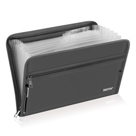 ENGPOW Accordion File Organizer,Fireproof 13 Pockets Expanding File Folder,Document Organizer Folder with Zipper＆Labels,Portable Home Travel Safe Storage for Letter A4 Files and More,Gray