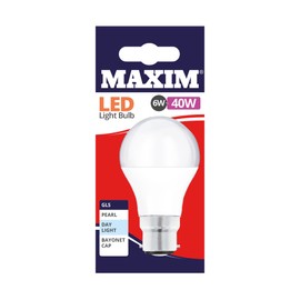 Maxim LED GLS Bayonet Cap (Daylight White) - 10watt (60watt) (Pack 10), 60MLGBCDL5X10