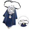 MOHSILY Vintage Crystal Bow Tie Adjustable Navy Blue Bow Tie