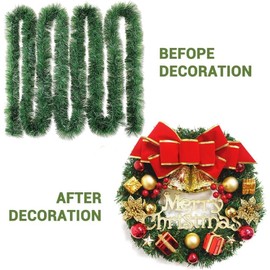 UCLEVER 10m Green Christmas Garland Decoration, Xmas Artificial Vine Soft Greenery Tinsel Pine Garlands for Christmas Indoor Outdoor Decorations