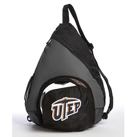 UTEP Backpack with Soccer Ball or Volleyball Bag Sports Gear Compartment Practice Bag (UTEP Black Bag)