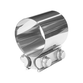 Fugedox 2.5" Butt Joint Band Exhaust Clamp, 2 1/2 Inch (63.5mm) Butt Joint Exhaust Muffler Pipe Band Clamp Sleeve Coupler Stainless Steel fit for Exhaust Pipe, Muffler,Manifolds