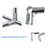 90 Degree 3-Way Pipe Connector, Stainless Steel End Rail Clamps,