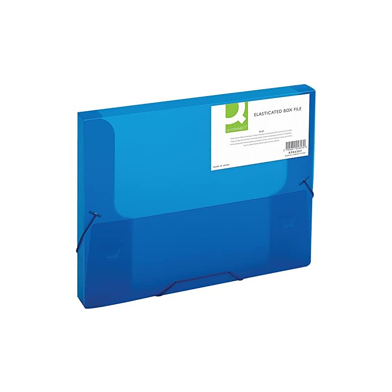 Q-Connect Elasticated Folder 25mm A4 Blue (Suitable for both A4