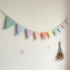 JUIIZAY Pennant Banner Flags Pastel Fabric Triangle Bunting Garland