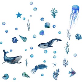 Glow in The Dark Fish Wall Stickers, Theme Fluorescent Stickers Luminous Fish Wall Stickers Under The Sea Wall Sticker Animal Stickers for Kids Nursery Bedroom Bathroom Decor