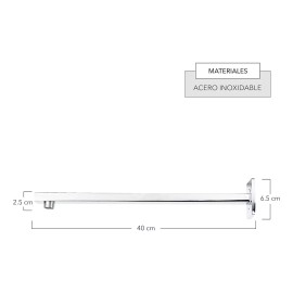Cnx Cuello Para Regadera De Acero Inoxidable Cromado 40cm