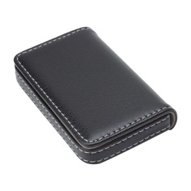 prendre PR-BUSINESSCASE Business Card Holder, Business Card Case, Magnetic, PU Leather, 1 Second Open, Men's, Women's, Stylish, Business, Black