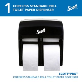Scott Pro MOD High Capacity Single Roll Bath Tissue Dispenser (44518), Toilet Paper Dispenser for Small Rolls, 12.75” x 11.25” x 6.31”, Black, 1 / Case