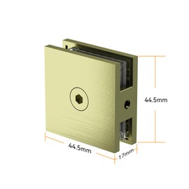 Bathlink Brushed Gold Glass Clamp for Bathroom, 2PCS Shower Glass Clamp for 1/4" to 1/2"(6-12mm) Tempered Glass, U-Clamp for Shower Door