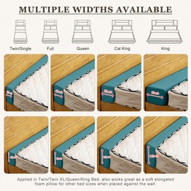 Bed Gap Filler/Mattress Space Filler, Mattress Extender for Twin/Full/Queen/King Bed, Close Gap(0-12") Between Mattress and Headboard or Wall, Stop Losing Your Pillows(Dark Blue-LxWxD-39*4*6in)