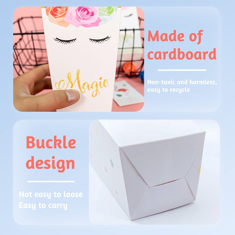 INHEMING Pack of 12 Unicorn Popcorn Boxes, Cardboard Candy Snack