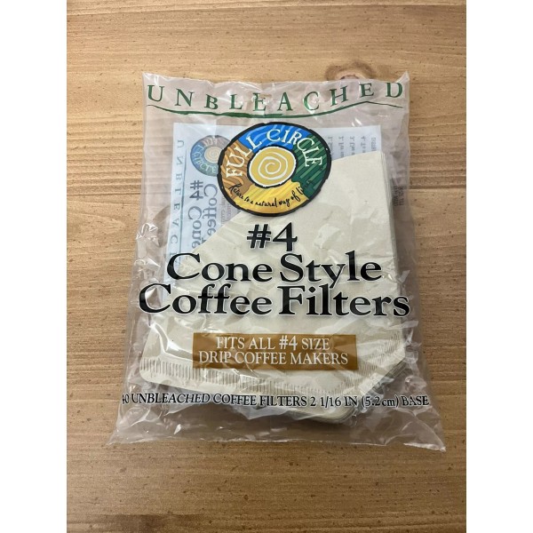 Fits All #4 Drip Coffee Makers Full Circle Unbleached #4