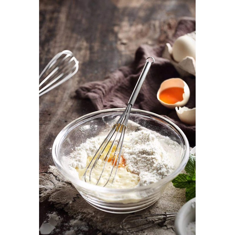 8 inch Mini Wire Whisk 6 Pack - Stainless Steel