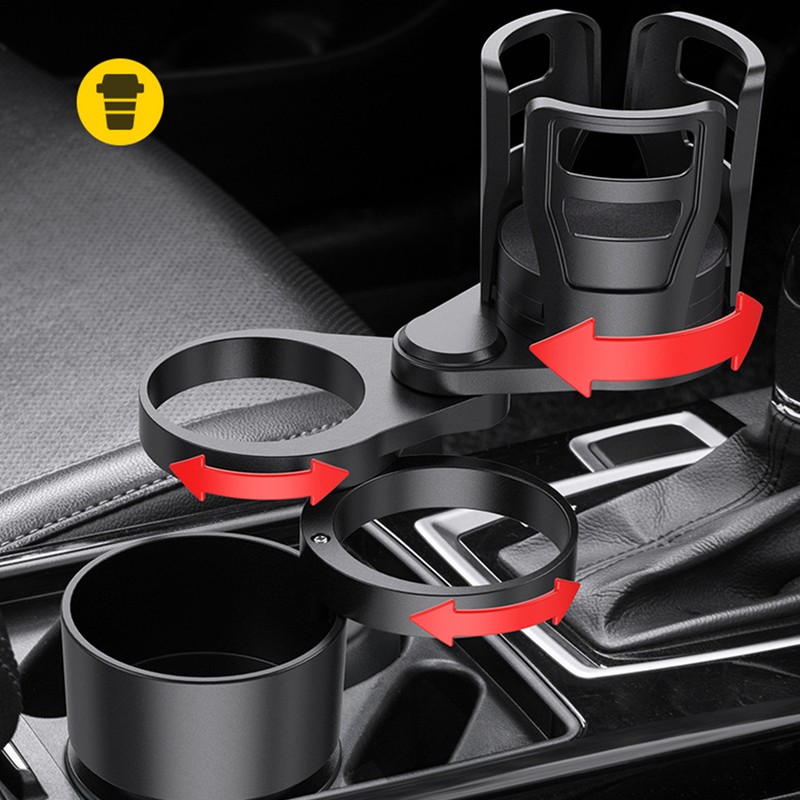 4 in 1 Car Cup Holder Expander 360° Rotating Space