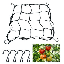 Hordion Elastic Trellis Netting 2x2, Stretchy Scrog Net Heavy-Duty Plant Net Flexible Hydroponics Support with Hooks for Grow Tent Climbing Plants