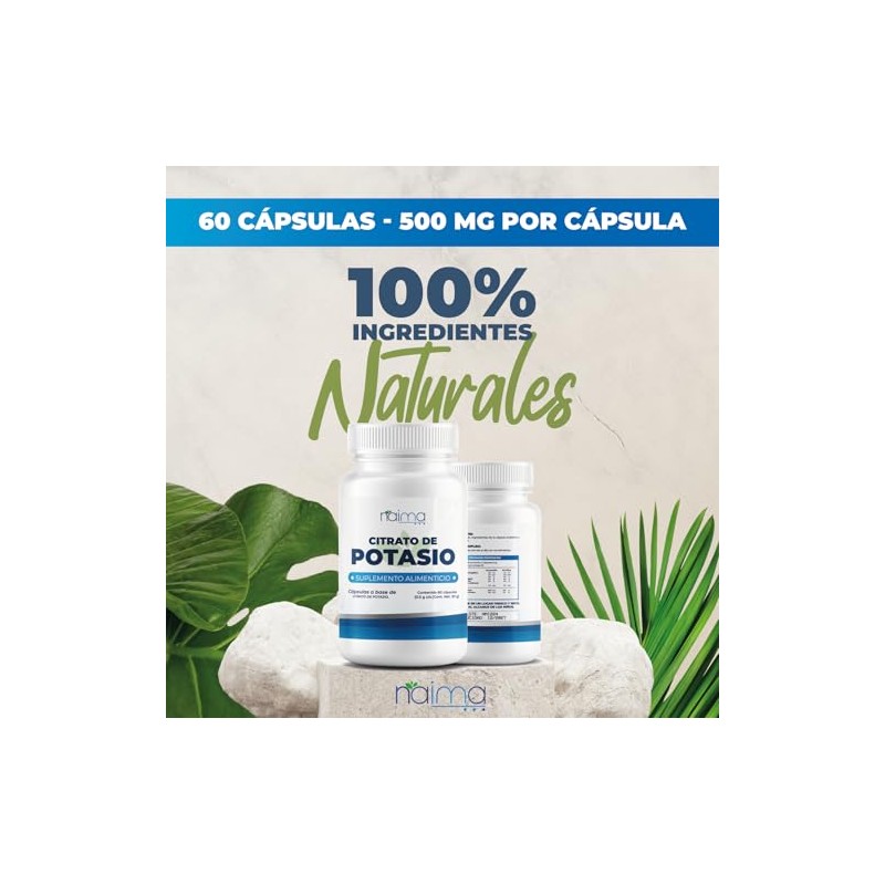 Naima Citrato Potasio Suplemento Alimenticio Puro Origen Natural Rendimiento Físico