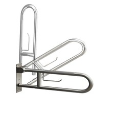 31 Inch Toilet Grab Bar, Brushed Nickel Flip-Up Bathroom Grab Bar with Paper Holder, Knurled Anti-Slip Grab Bars, 304 Stainless Steel Handicap Grab Bars for Elderly, Disabled