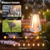 100FT Solar String Lights Outdoor Waterproof IP65 with USB-Charging ,