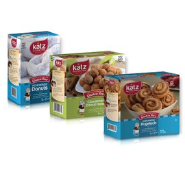 Katz Gluten Free Variety Pack | 1 Cinnamon Rugelach, 1 Powdered Donuts, 1 Cinnamon Donut Holes | Dairy Free, Nut Free, Soy Free, Gluten Free | Kosher (1 Pack of each)