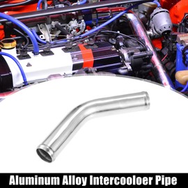 X AUTOHAUX 38mm 1.5" OD 4" 100mm Leg Length Universal Car Aluminum Alloy Tube Intercooler Pipe 45 Degree Bend Elbow Air Intake Joiners Tubing - Pack of 2
